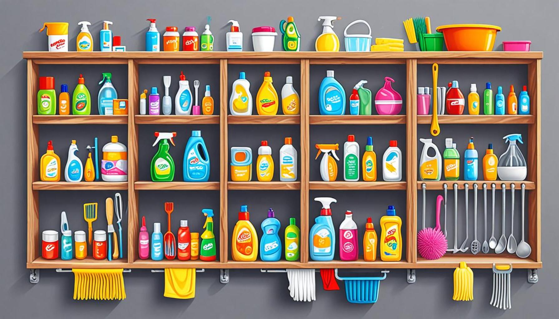 How to create a categorization system for cleaning products and utensils that facilitates access and use